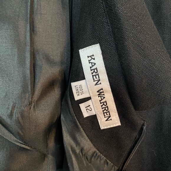 Black 100% Linen Sheath Dress Size 12 - Picture 6 of 6